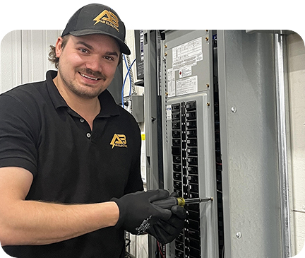 electrician installing new electrical panel